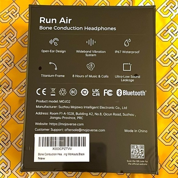 NIB Run Air IP67 Waterproof Wireless Bluetooth Open Ear Outdoor Sport Headphones - Picture 9 of 15